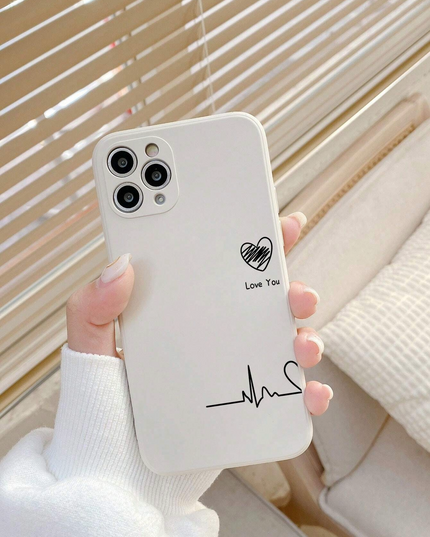 Juego de 2 Fundas de Teléfono TPU en Blanco y Negro para Parejas