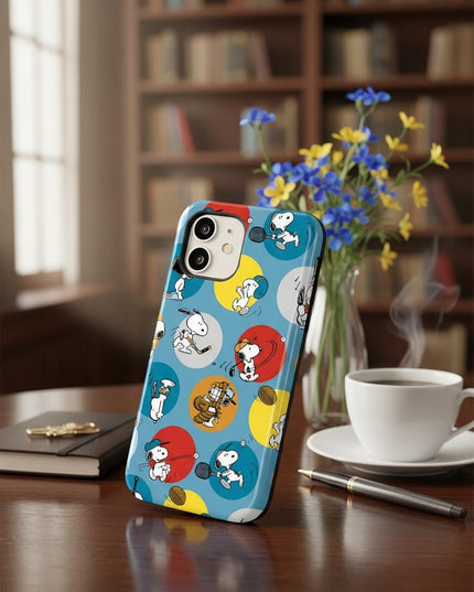 Case Antishock para celular Snoopy Deportes