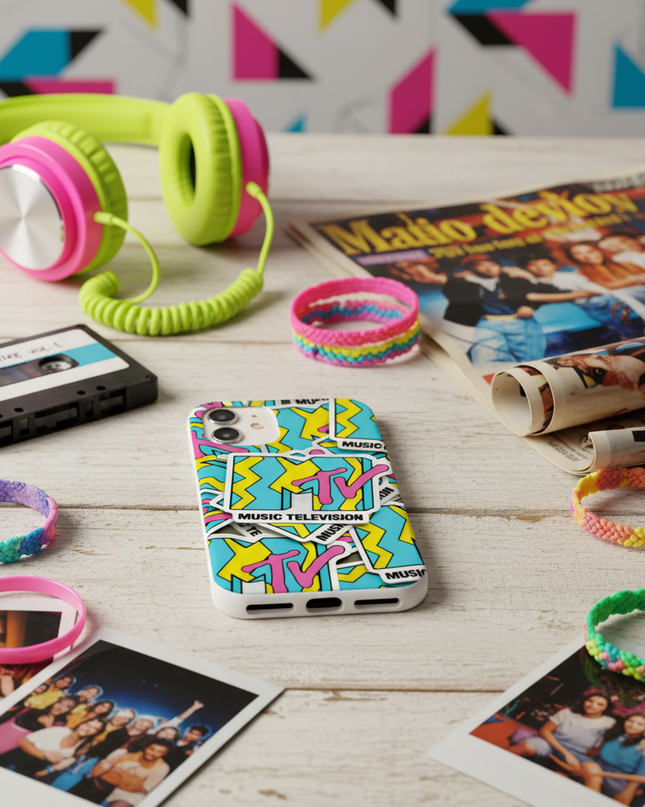 Case Antishock para celular MTV Music Television Retro