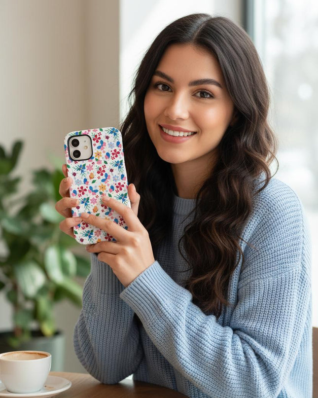 Case Antishock para celular Mariposas Florales