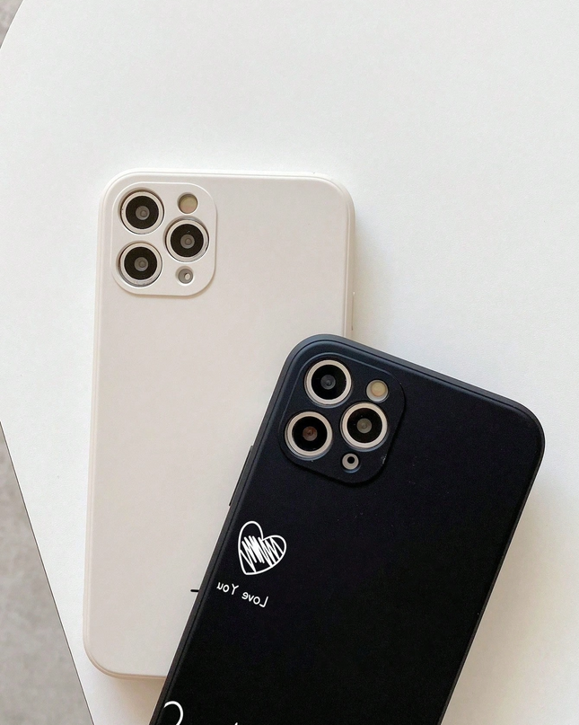 Juego de 2 Fundas de Teléfono TPU en Blanco y Negro para Parejas