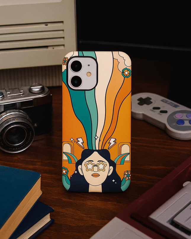 Case Antishock  para celular Retro  - Woman Case