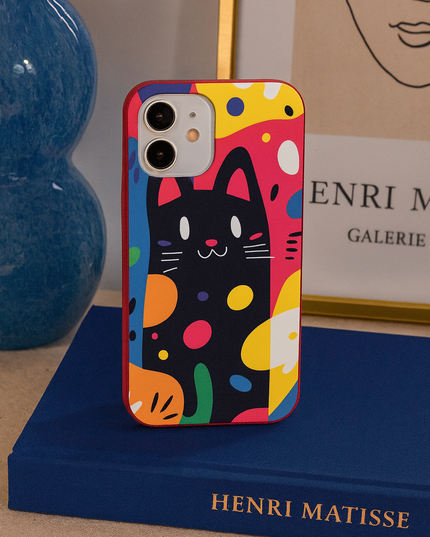 Case Antishock para celular Gato abstracto