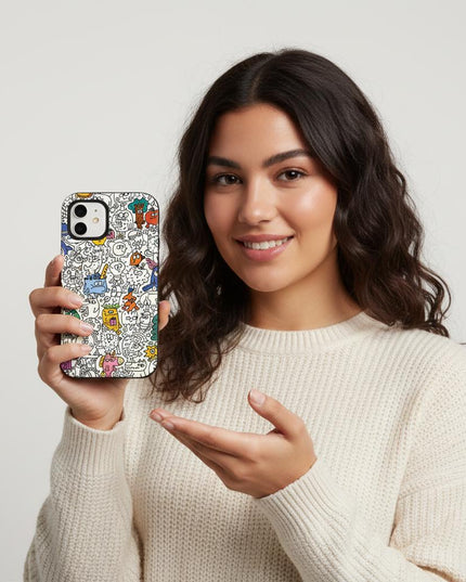 Case Antishock para celular Dibujitos