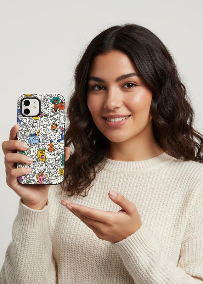 Case Antishock para celular Dibujitos