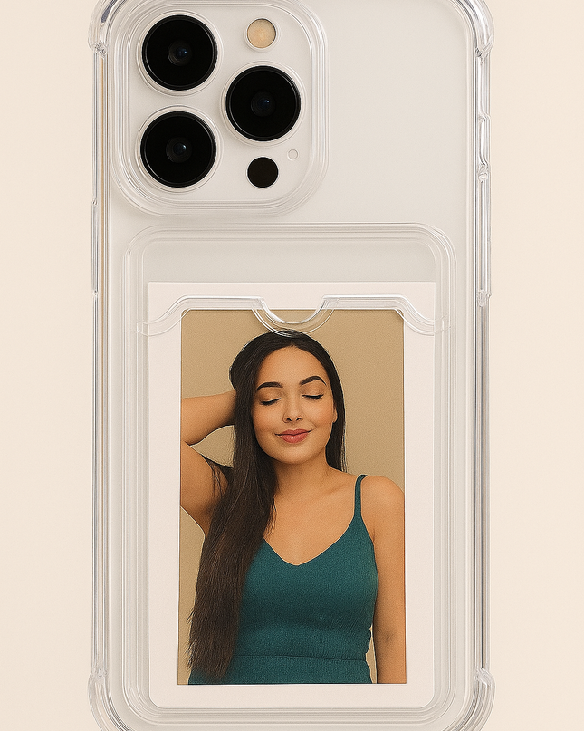Funda de teléfono transparente con ranura para tarjeta – Protección total y estilo minimalista