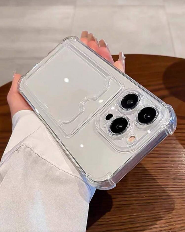Funda de teléfono transparente con ranura para tarjeta – Protección total y estilo minimalista