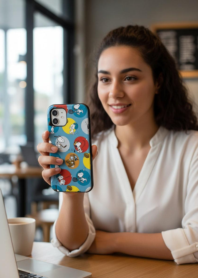 Case Antishock para celular Snoopy Deportes