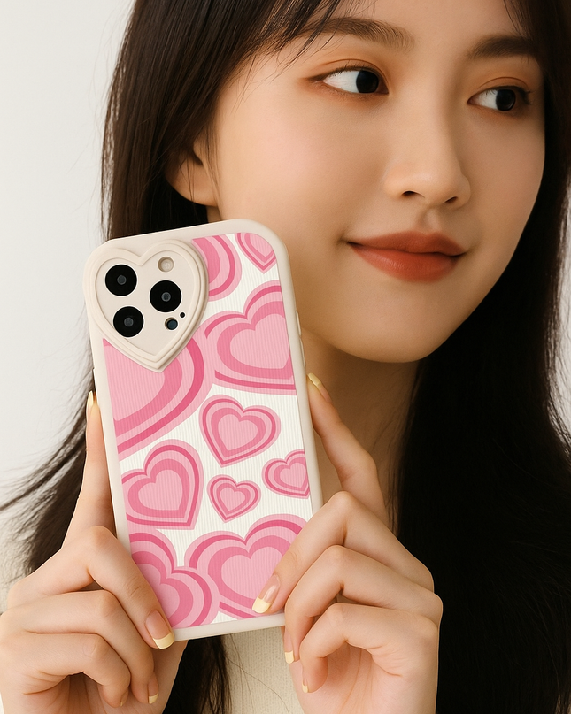 Funda Protectora de Teléfono en Forma de Corazón