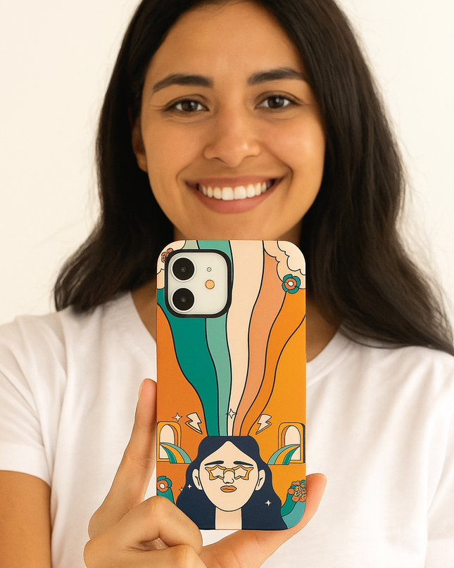 Case Antishock  para celular Retro  - Woman Case