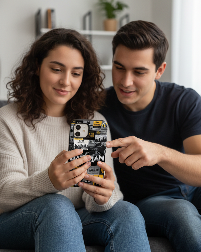 Case Antishock para celular Batman escudo