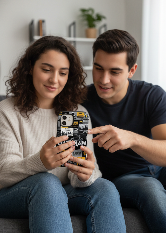 Case Antishock para celular Batman escudo