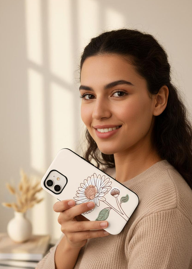 Case Antishock para celular Flor - Woman Case