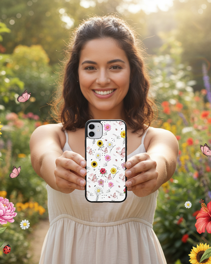 Funda Floral con Mariposas – Dulzura que Protege tu Estilo