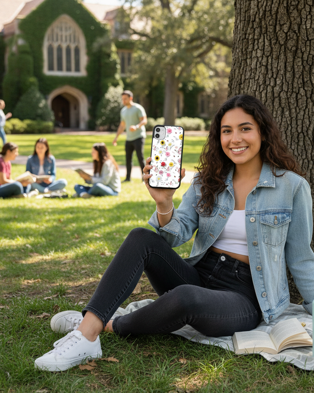 Funda Floral con Mariposas – Dulzura que Protege tu Estilo
