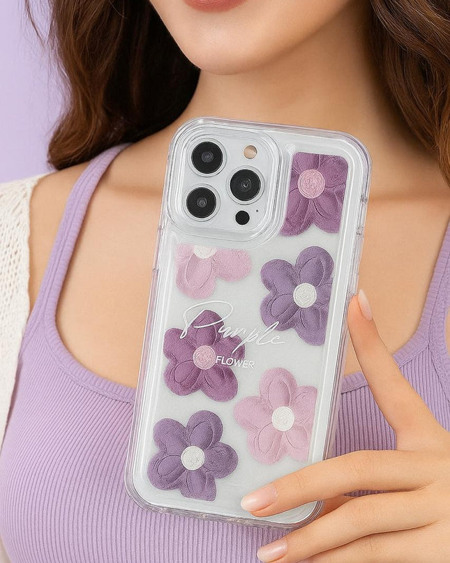 Funda de Teléfono Transparente con Diseño Floral