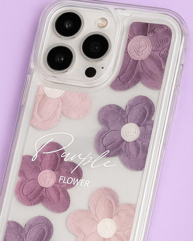 Funda de Teléfono Transparente con Diseño Floral