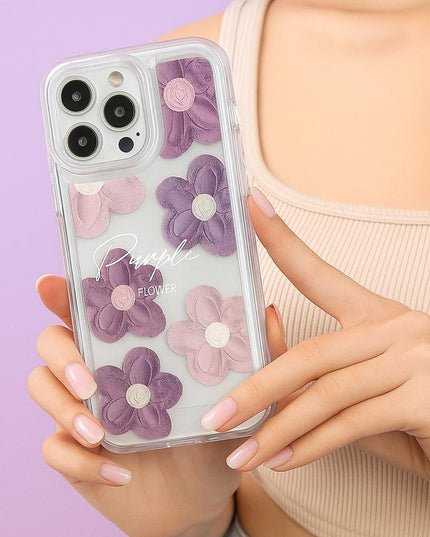 Funda de Teléfono Transparente con Diseño Floral