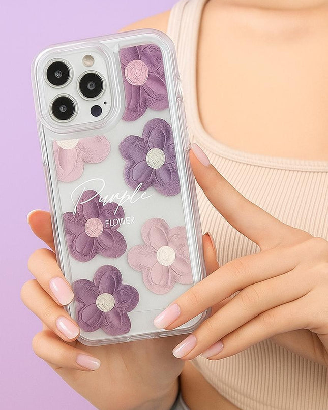 Funda de Teléfono Transparente con Diseño Floral