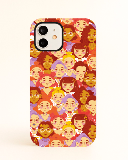 Case Antishock para celular con ilustración artística de rostros – Woman Case