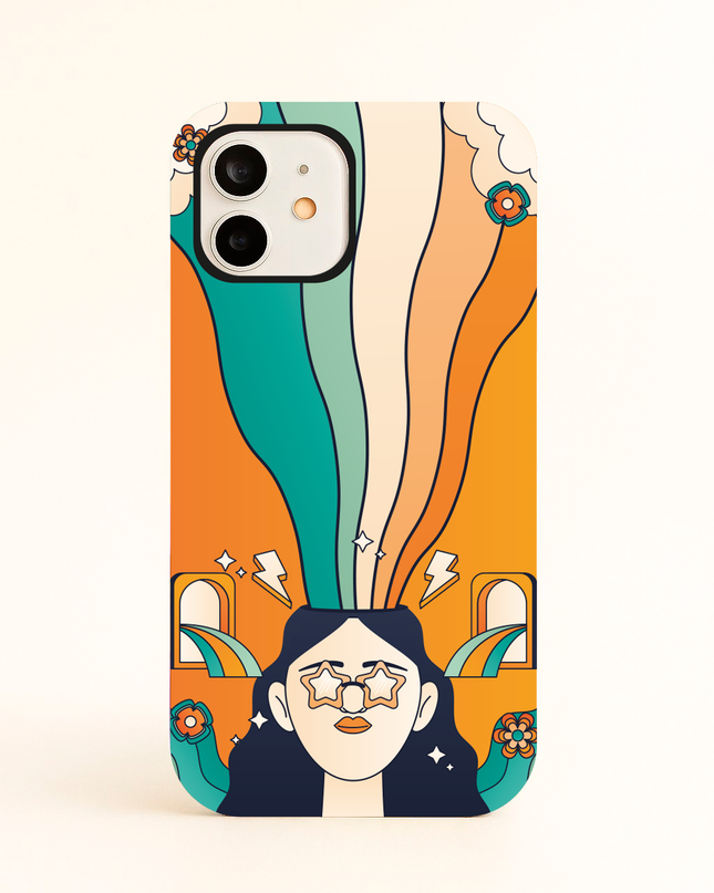 Case Antishock  para celular Retro  - Woman Case