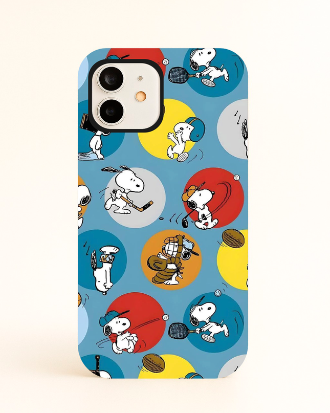 Case Antishock para celular Snoopy Deportes