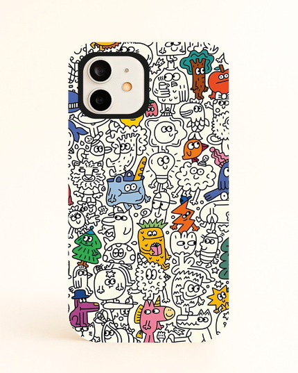 Case Antishock para celular Dibujitos