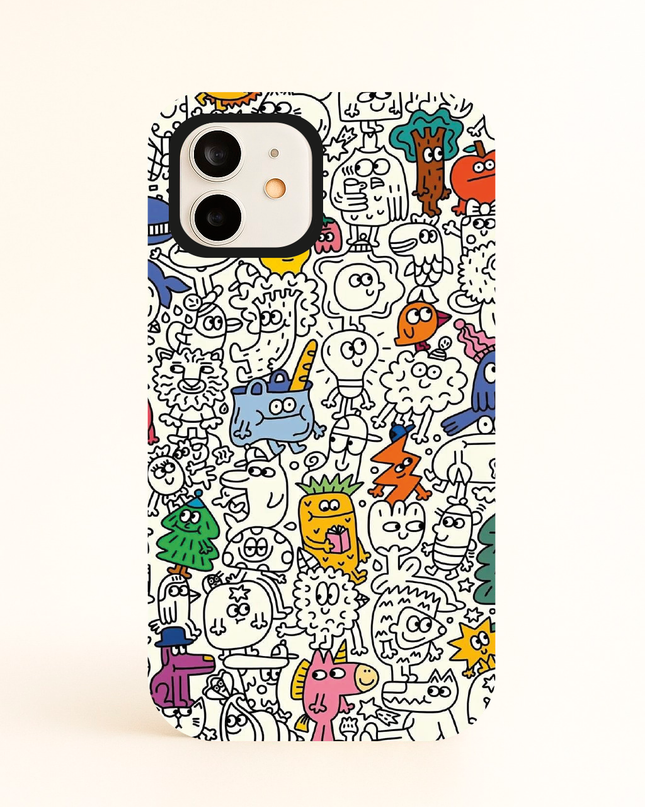 Case Antishock para celular Dibujitos