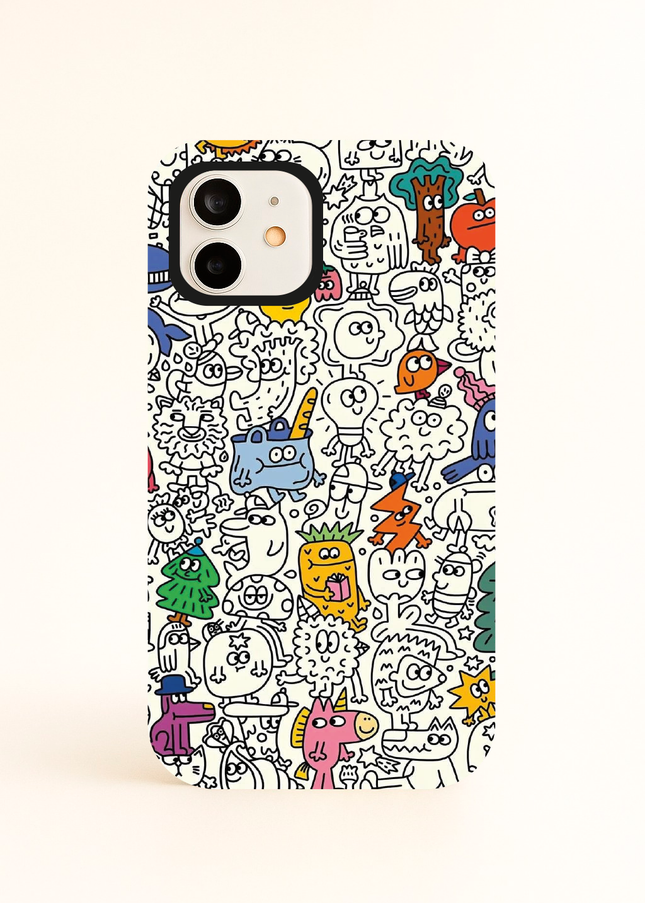 Case Antishock para celular Dibujitos