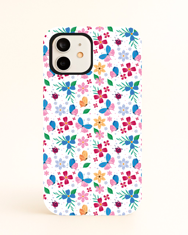 Case Antishock para celular Mariposas Florales