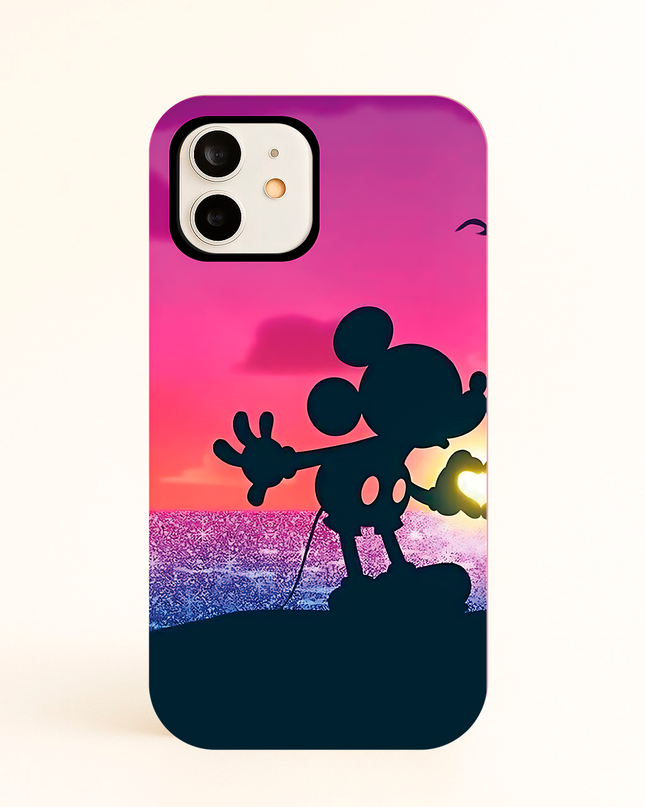Case Antishock para celular San Valetin Mickey Atardecer1