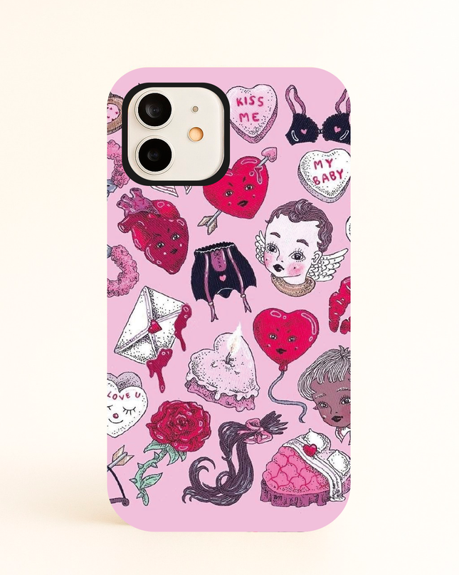 Case Antishock para celular "kiss Me Love"